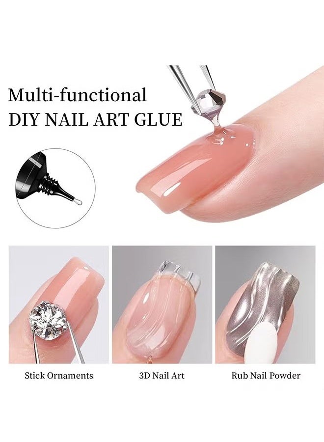 اتش واي حجر الراين الغراء ، مسمار حجر الراين الغراء للأظافر ، جل مسمار الغراء لأحجار الراين للأظافر سوبر قوي بلينغ جل للأظافر جوهرة مسمار فن الجواهر بلورات الأظافر الخرز الماس 3D 30ML - Image 4