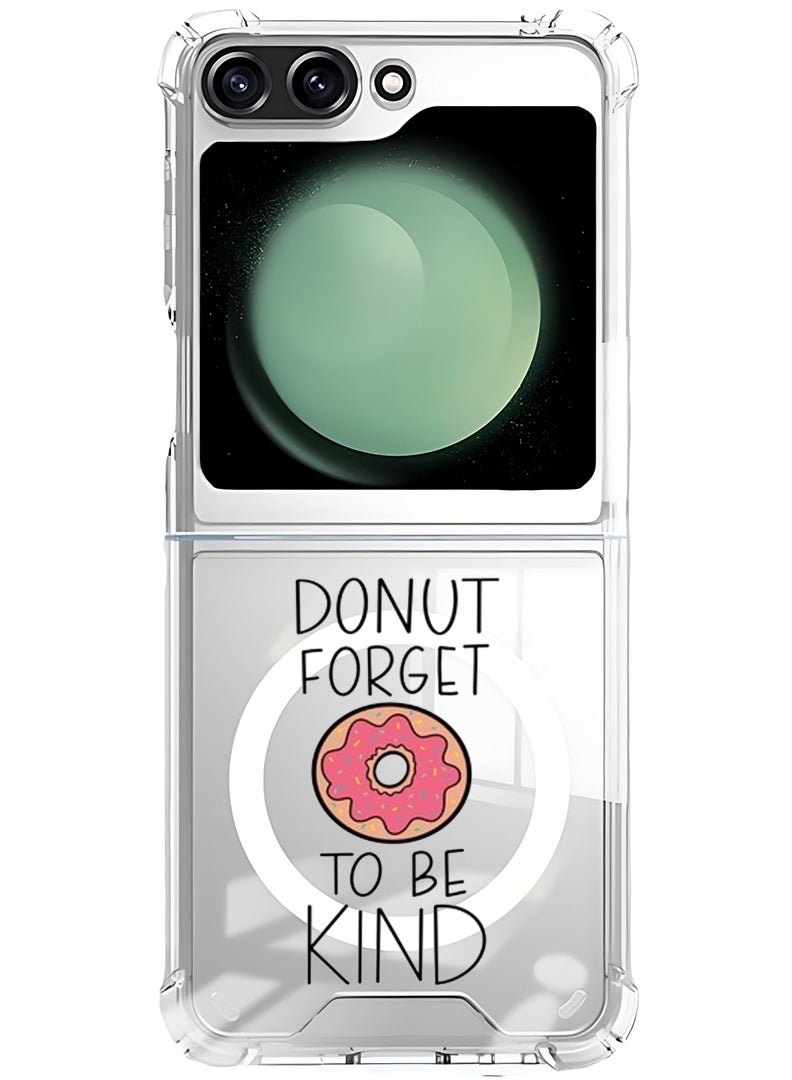 Theodor Magnetic Case for Samsung Galaxy Z Flip 6 Compatible with MagSafe Wireless Charging, Shockproof Phone Bumper Cover donut-forget-to-be-kind - Image 1