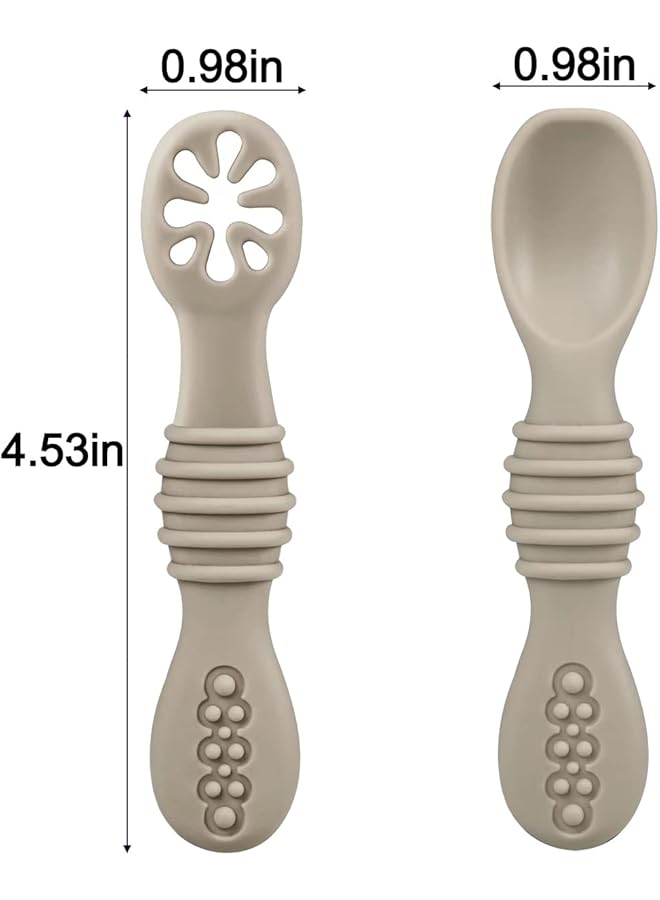 PandaEar Silicone Baby Spoons Self Feeding 6 Months6 Pack Baby Feeding SpoonsToddler Infant Baby Led Weaning SpoonKid Spoons Ustensile BebeBpa Free - Image 3