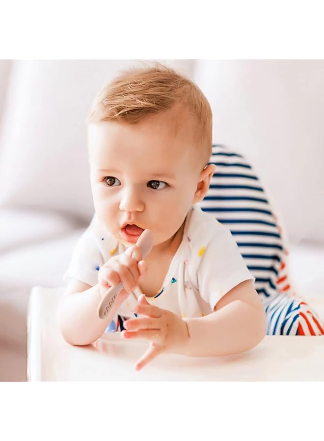 PandaEar Silicone Baby Spoons Self Feeding 6 Months6 Pack Baby Feeding SpoonsToddler Infant Baby Led Weaning SpoonKid Spoons Ustensile BebeBpa Free - Image 5