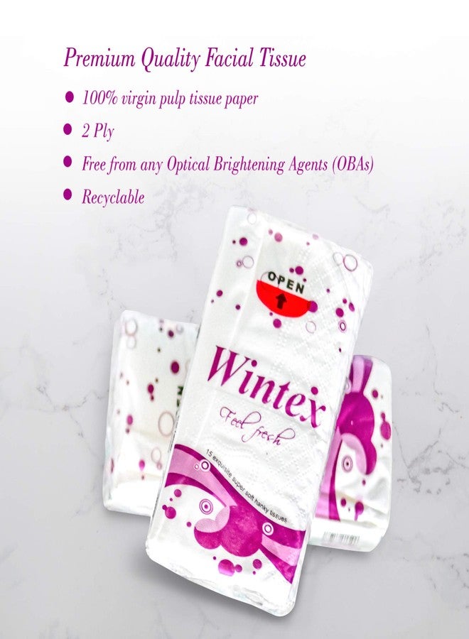 Wintex Pocket Handkerchief Small 2 Ply Facial Tissue Paper Pack (2 Packs of 10 Packets Each, 15 Pulls/30 Sheets in Each Packet) - Image 3