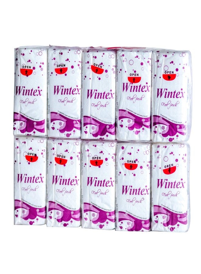 Wintex Pocket Handkerchief Small 2 Ply Facial Tissue Paper Pack (2 Packs of 10 Packets Each, 15 Pulls/30 Sheets in Each Packet) - Image 1