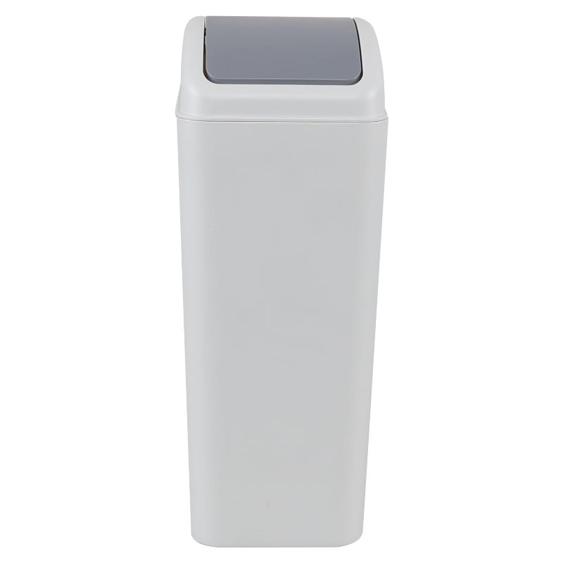 Cand 12 L Slim Trash Bin with Swing Lid, 3.5 Gallon Plastic Garbage Can, Gray - Image 4