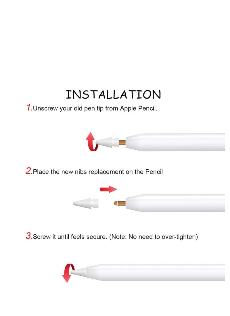 KASTWAVE - أطراف قلم متوافقة مع قلم Apple iPad Pro iPencil Nibs بديلة من الجيل الأول من الجيل الثاني، حساسية عالية ودعم التشغيل الحساس للضغط، عبوة من قطعتين - Image 1