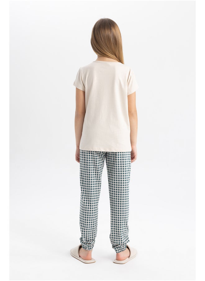 DeFacto - Girl Regular Fit Short Sleeve Knitted Pyjamas - 2 Pieces - Image 1