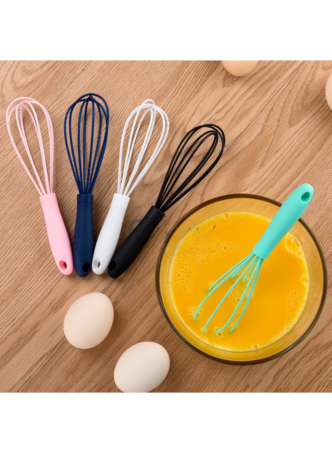 6-inch Stainless Steel Silicone Mini Egg Beater Colorful Mixer Baking Tool Compact Kitchen Utensil Manual Egg Beater-Color:Ink Blue  - Image 3