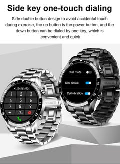 LIGE Bluetooth Call Men Smart Watch Full Touch Screen Multi-Function Sports Watches IP67 Waterproof with Black Steel and Silicone Strap  - Image 4