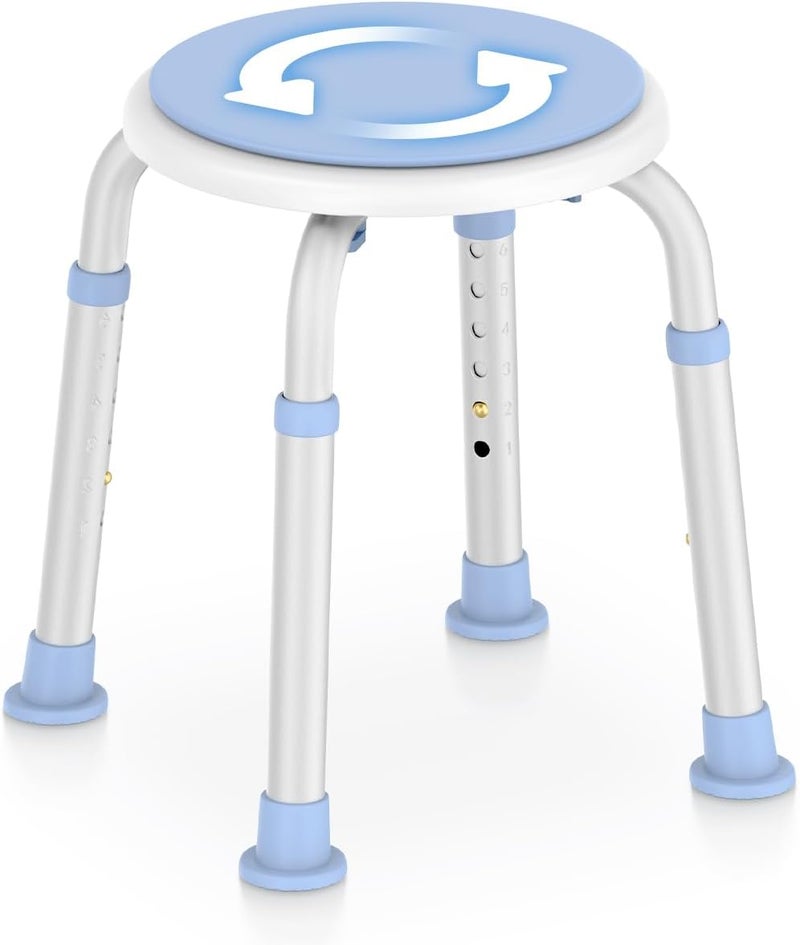DELOG 360 Rotating Swivel Shower Seat - Adjustable Seat for Tub & Small Bathtub - 300lb Capacity with Anti-Slip Rubber Tips - Image 1