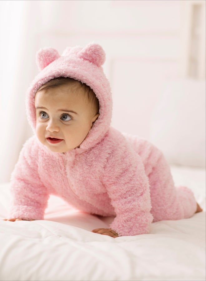 اوركيدز أفرول فرو بدون قدمين للرضع البنات – وردي - Image 1