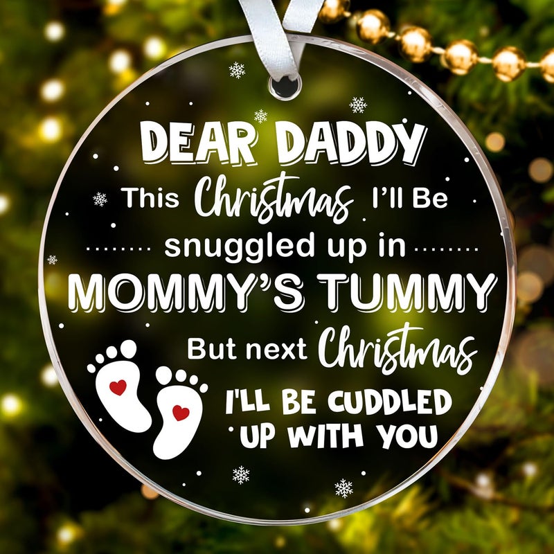 HEXMOZ First Time Dad Gifts New Dad Gifts Bumps First Christmas Ornament Pregnancy Announcement for Husband Soon to Be Daddy 1st Time Daddy Gift Expecting Baby on The Way