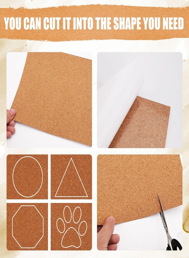 NQEUEPN 8pcs Self-Adhesive Cork Sheets, 11.81x8.27x0.04in Coasters Tiles for Wall Decoration, Square Backing Adhesive Board for Handmade Crafts - Image 5