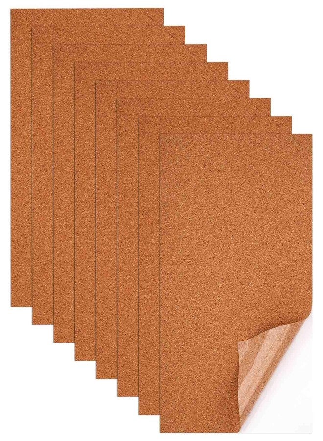 NQEUEPN 8pcs Self-Adhesive Cork Sheets, 11.81x8.27x0.04in Coasters Tiles for Wall Decoration, Square Backing Adhesive Board for Handmade Crafts - Image 1