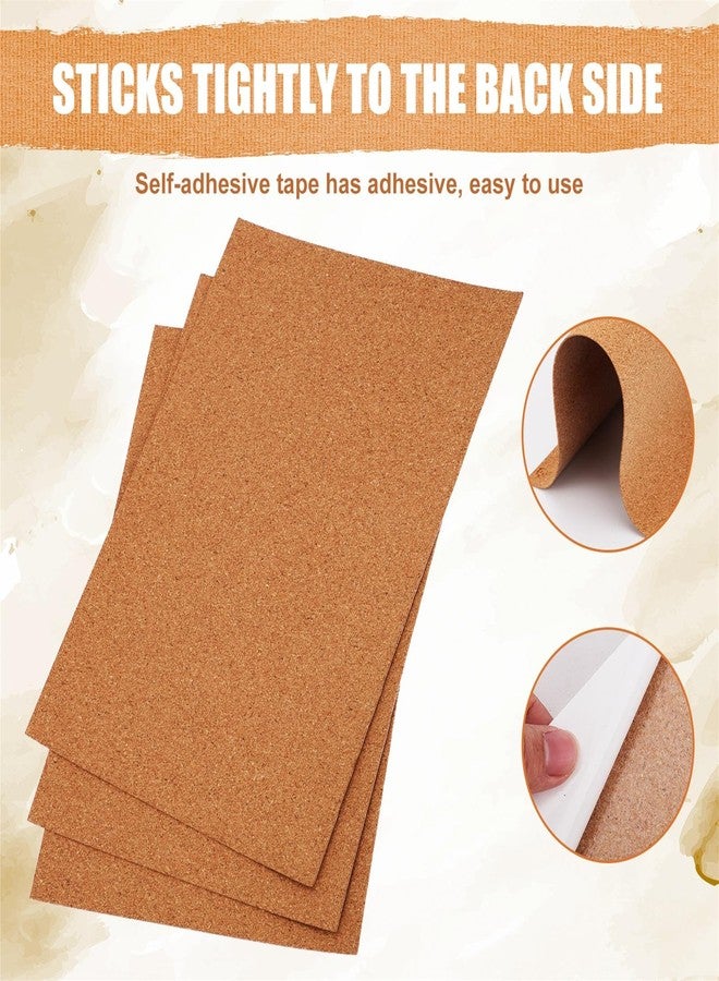 NQEUEPN 8pcs Self-Adhesive Cork Sheets, 11.81x8.27x0.04in Coasters Tiles for Wall Decoration, Square Backing Adhesive Board for Handmade Crafts - Image 4