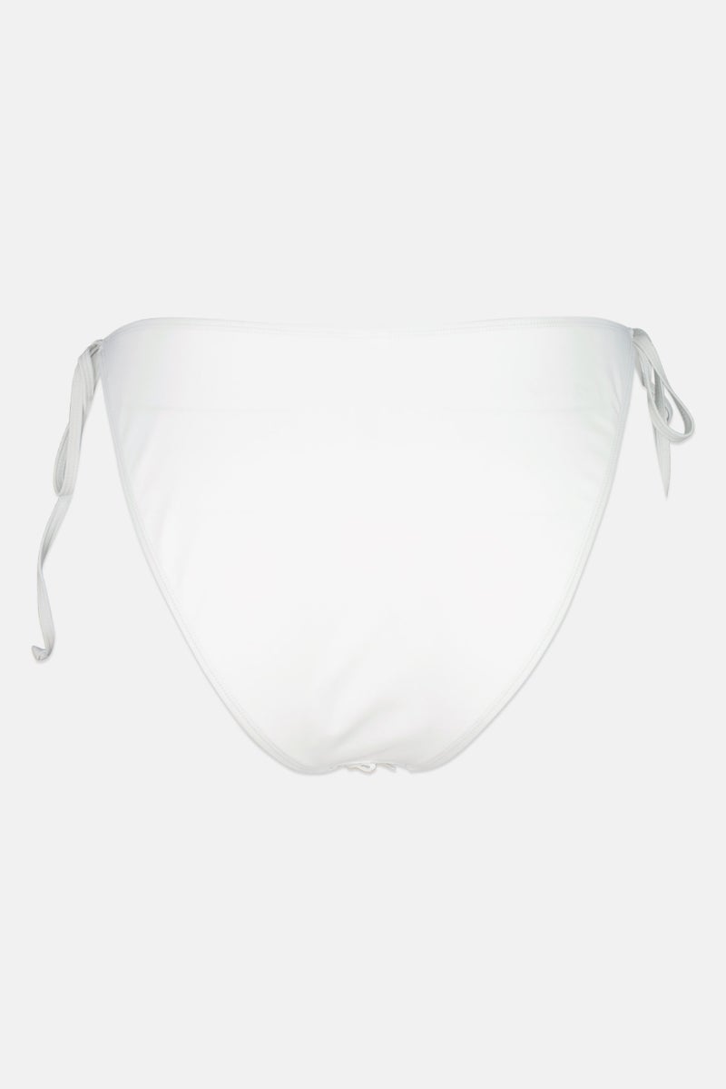 boohoo Women Lace Detail Swim Bikini Bottom, White  - Image 2