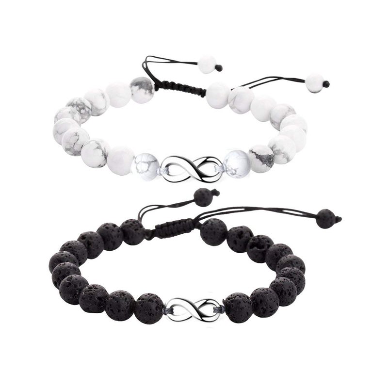 Softones 8MM Lava Rock Beads Bracelet for Men WomenFriendship Couples Gifts Natural Stone Bracelets