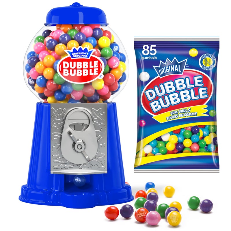 PlayO Gumball Machine for Kids 8.5" - Coin Operated Bubble Gum Machine and Toy Bank - Candy Machine Dispenser Includes 85 Gum Balls - Great Candy Dispenser Machine Gift Toys for Girls and Boys - 8.5" (Blue) - Image 1