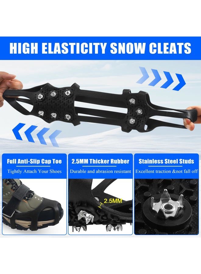 VATEICO Walk Traction Ice Cleats, Anti-Skid Ice Snow Grips 9 Stainless Steel Studs Winter Crampons with Straps Over Shoe Boots for Hiking Climbing,Ice Fishing and Walking XLarge - Image 4