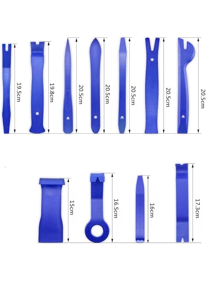 SCIENISH 19Pcs Auto Audio Trim Removal Tool Set & Clip Plier Upholstery Fastener Remover Nylon Dash Door Panel Stereo Tool (Blue 19 Pcs) - Image 3