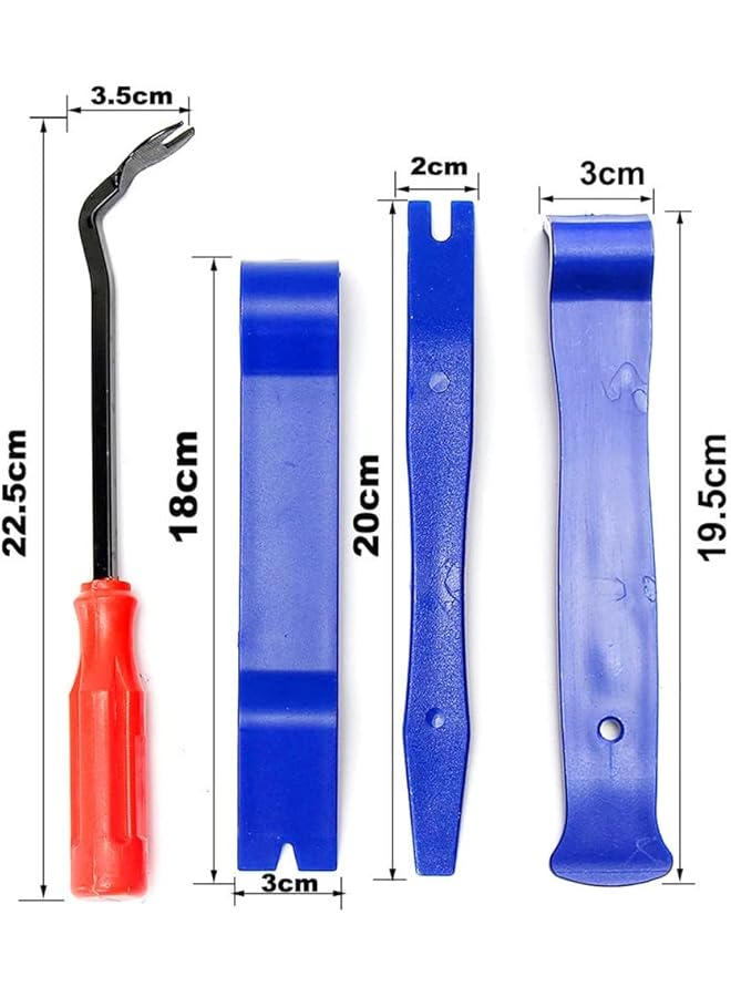 SCIENISH 19Pcs Auto Audio Trim Removal Tool Set & Clip Plier Upholstery Fastener Remover Nylon Dash Door Panel Stereo Tool (Blue 19 Pcs) - Image 4