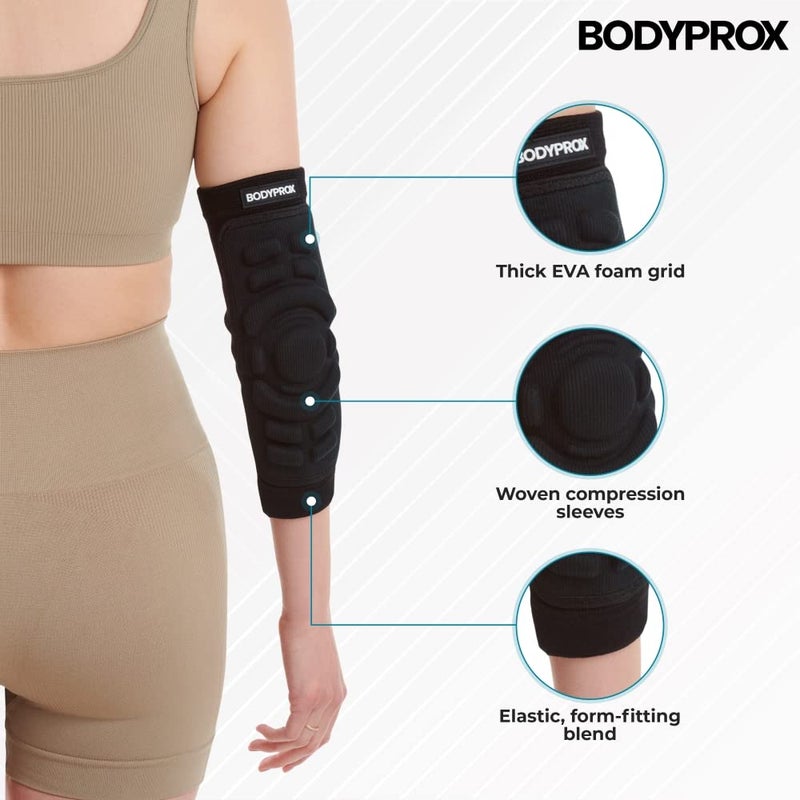 Bodyprox Elbow Protection Pads 1 Pair (Medium), Elbow Guard Sleeve - Image 2