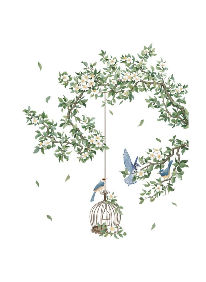 Plant Flower Bird Cage Wall Decal Bedroom Sofa Background Wall Decoration Decal - Image 2