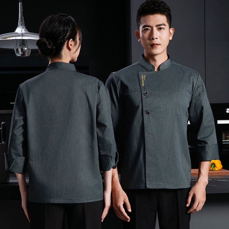 New Catering Chef Work Clothes Long Sleeve Clothes For Men And Women Plus Size Suit Restaurant Restaurant Kitchen Uniform Enlarge - Image 1