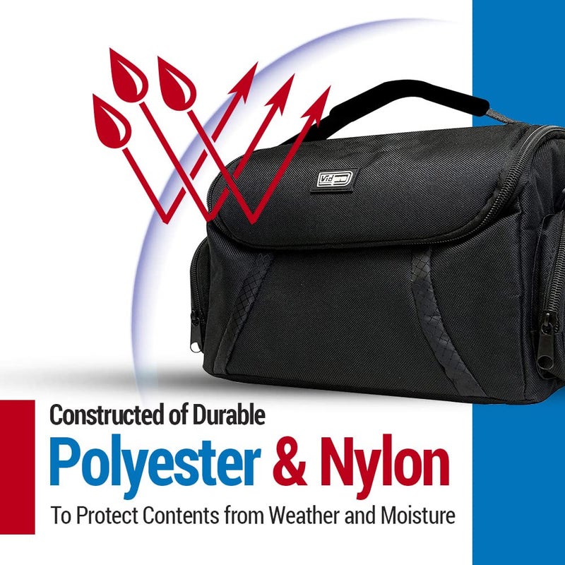 Vidpro DSLR and Video Camera Gadget Bag - Large Protective Case Includes Padded Dividers Handle and Shoulder Strap Compatible with Most Camera Brands Fits 1-2 DSLR Cameras 4 Lenses and Accessories - Image 5