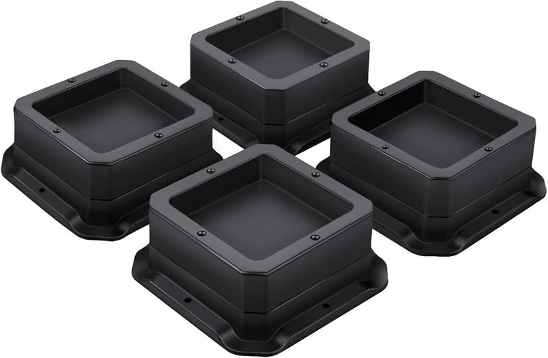ANNKUT Furniture Risers 1 Inch，Bed Risers Heavy Duty，Desk Risers for Chair and Table Legs Elevation ，Bed Lifts Risers (4 Pack, Black) - Image 1