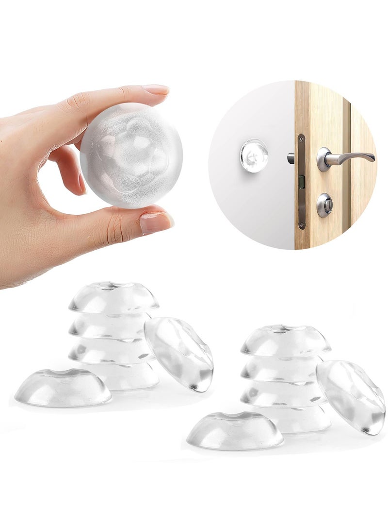 Dominy Wall Protector, 12Pcs Washable Silicon Wall Door Handle Stopper with Strong Back Adhesive, Reusable Door Knob Bumpers for Table Corner/Cabinet【Non-punching】【Quiet & Shock Absorbent】-Clear - Image 1