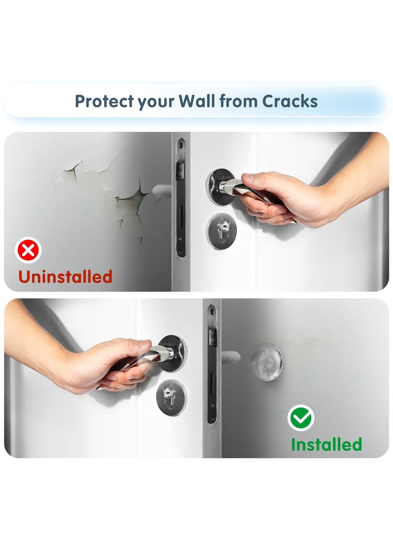 Dominy Wall Protector, 12Pcs Washable Silicon Wall Door Handle Stopper with Strong Back Adhesive, Reusable Door Knob Bumpers for Table Corner/Cabinet【Non-punching】【Quiet & Shock Absorbent】-Clear - Image 3