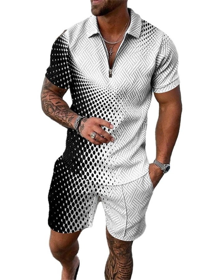 BUNDMAN Mens Short Sets 2 Piece Outfits Polo Shirt Fashion Summer Tracksuits Shorts Set for Men and Casual Set for men, XXL - Image 1