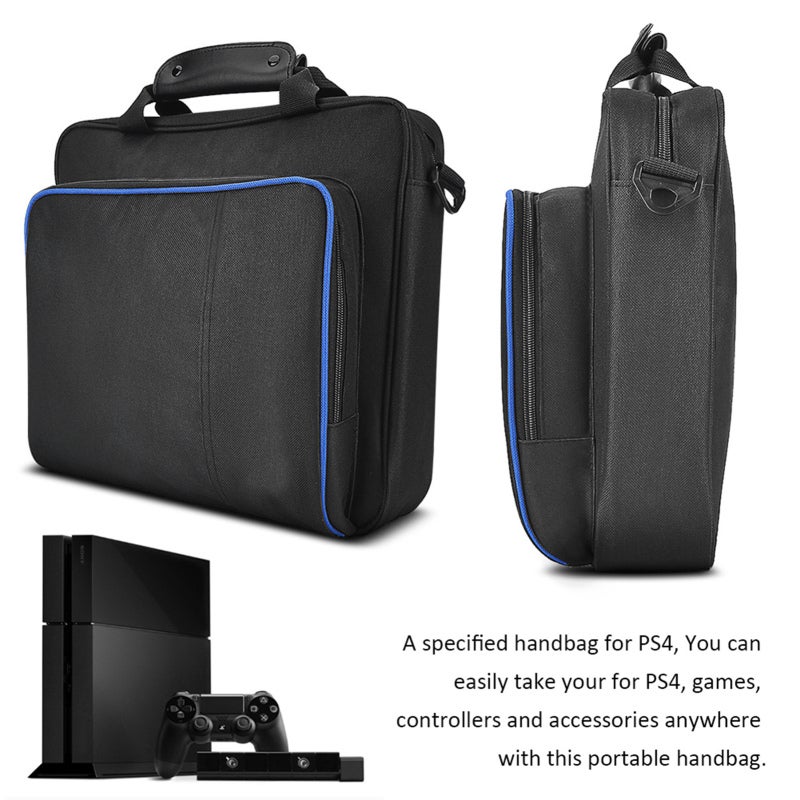 PS4 Portable Handbag Waterproof Nylon Travel Storage Bag - Adjustable Shoulder Strap Organizer for Controllers Accessories - Image 2