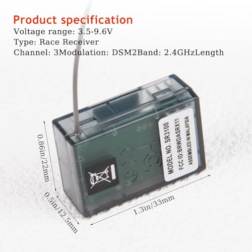 Comidox 1PCS SR3100 DSM2 Surface Receiver 2.4GHz 3 Channel Modulation for DX3R DX4C DX5C Transmitter for 1/18 Scale Chassis RC Car - Image 4