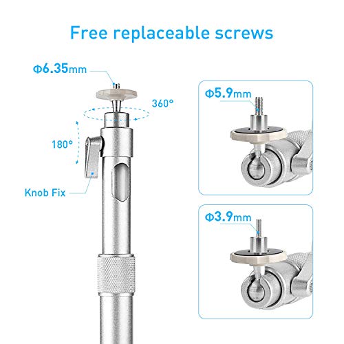 NIERBO Universal Projector Wall Ceiling Mount Hanger 360° Rotatable Head with Extendable Length 11.8 Inch to 19.7 Inch Mounting Bracket - Image 4