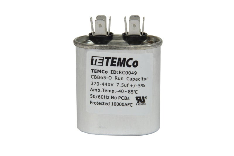 TEMCo Industrial 5 Pack TEMCo 7.5 uF Run Capacitor CBB65, 7.5 MFD, 370-440V, Oval, 50/60Hz | for HVAC AC Fan, Motor, Blower Applications - Image 3