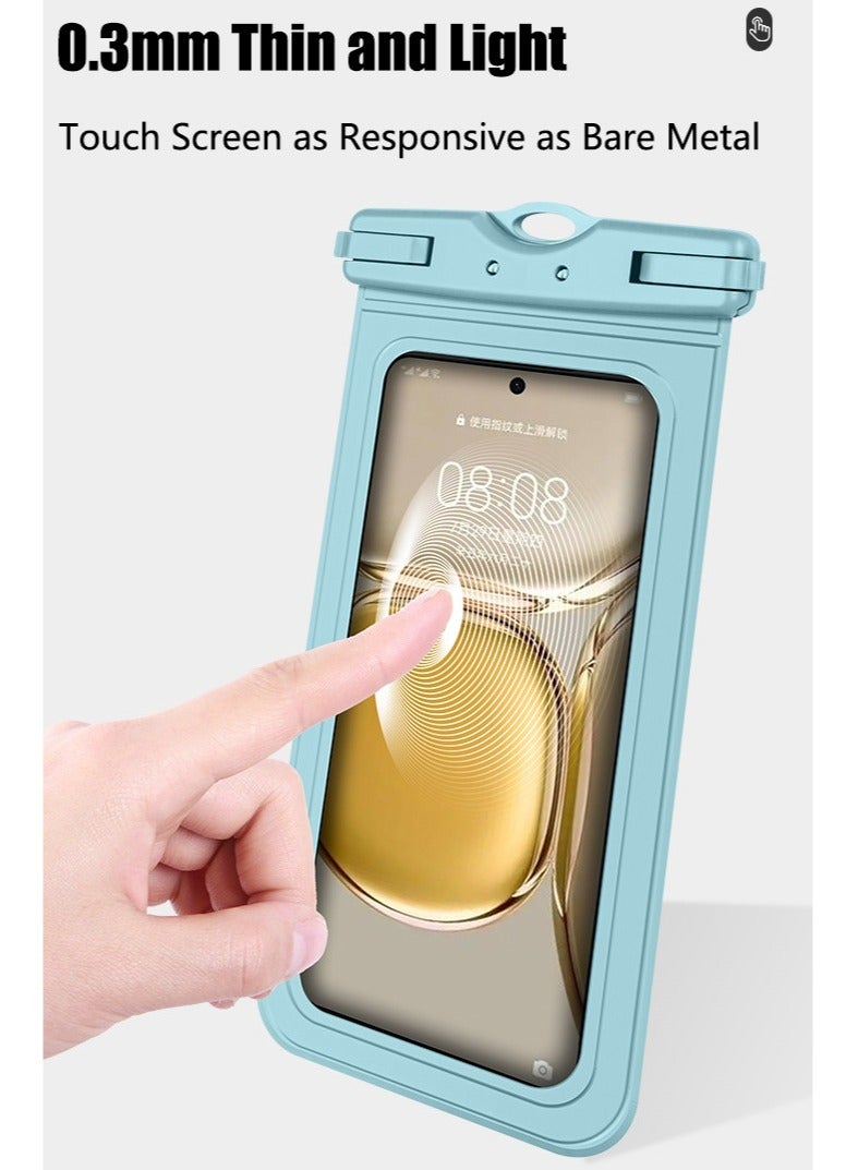 VUCATIN Waterproof Phone Pouch Universal IPX8 Waterproof Phone Case with Detachable Lanyard Cellphone Dry Bag for Phone Up to 7.2" Underwater Screen Touchable Travel Beach Essentials protective case (Blue) - Image 2