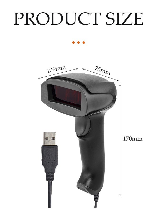 DUNISO - Wireless 2D Barcode Scanner , Bluetooth & Wireless & USB Wired Automatic Bar Code Imager Reader Handhold Scanner ，with Stand，Compatible for Laptops, Computers, Cashier, POS - Image 1