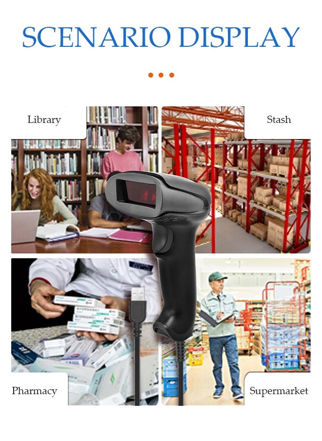 DUNISO - Wireless 2D Barcode Scanner , Bluetooth & Wireless & USB Wired Automatic Bar Code Imager Reader Handhold Scanner ，with Stand，Compatible for Laptops, Computers, Cashier, POS - Image 1