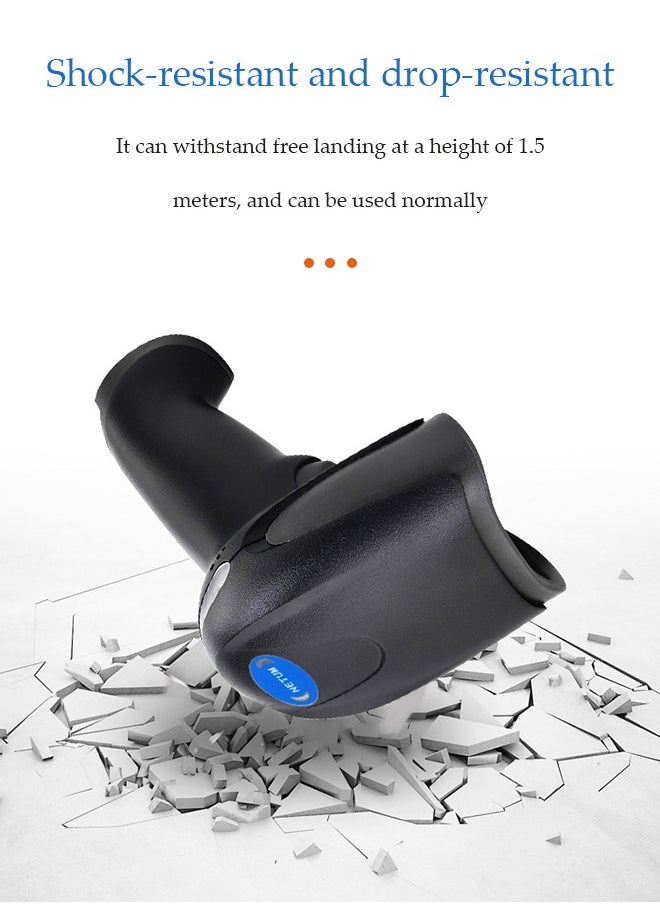 DUNISO - Wireless 2D Barcode Scanner , Bluetooth & Wireless & USB Wired Automatic Bar Code Imager Reader Handhold Scanner ，with Stand，Compatible for Laptops, Computers, Cashier, POS - Image 1