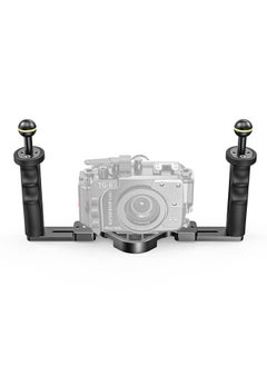 Seafrogs Dual Handle Underwater Camera Tray, Aluminum Alloy Underwater Video Stabilizer Camera Bracket with 2 Joint Arms, Handle Grip Tray Stabilizer for Camera Housing, Video Light (TS-7)