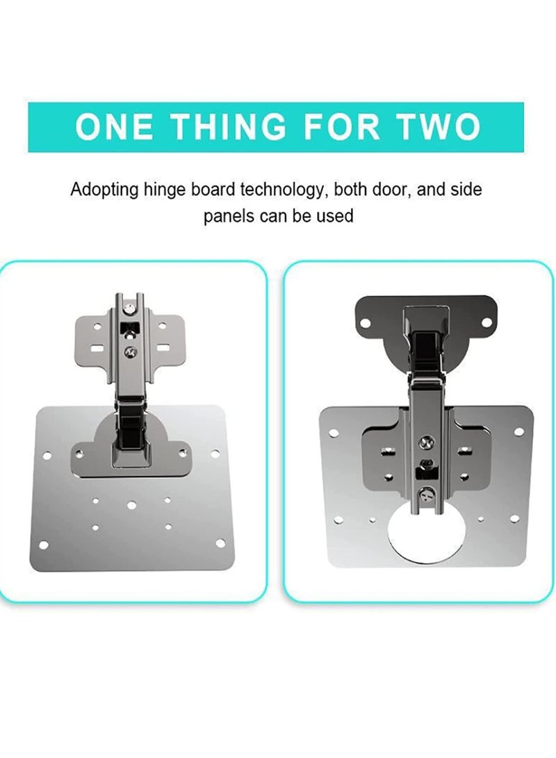 SYOSI Cabinet Door Hinges Hinge Repair Plate for Cabinet Furniture Drawer Window Stainless Steel Plate Repair Accessor Easy Installation Mount Concealed Cabinet Hinge With 10 Screws, 1 Set - Image 2