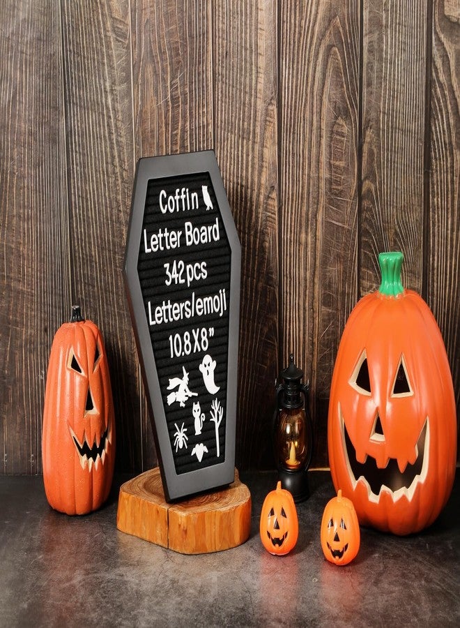 G GAMIT Coffin Felt Letter Board with 342 Changeable Letters&Numbers, 10.8”x8” Spooky Letterboard Gothic Message Board Letter Sign Board with Stand and Canvas bag for Halloween Party Christmas - Image 2