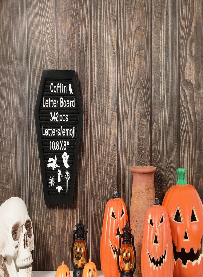 G GAMIT Coffin Felt Letter Board with 342 Changeable Letters&Numbers, 10.8”x8” Spooky Letterboard Gothic Message Board Letter Sign Board with Stand and Canvas bag for Halloween Party Christmas - Image 4