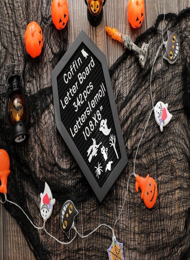 G GAMIT Coffin Felt Letter Board with 342 Changeable Letters&Numbers, 10.8”x8” Spooky Letterboard Gothic Message Board Letter Sign Board with Stand and Canvas bag for Halloween Party Christmas - Image 3