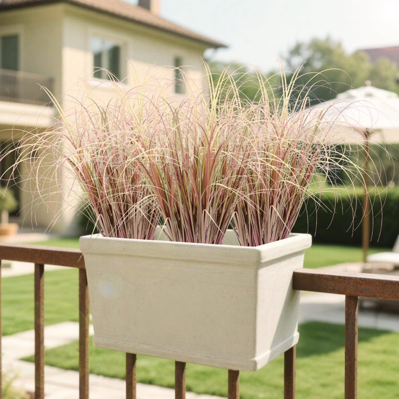 LUZOGA 12Pcs Artificial Grass Plants, Faux Shrubs Wheat Grass, Artificial Tall Grass Fake Plants for Outdoor Decor,Artificial Greenery Stems Weed for Room Indoor Home Decorï¼ˆLight Purpleï¼‰ - Image 3