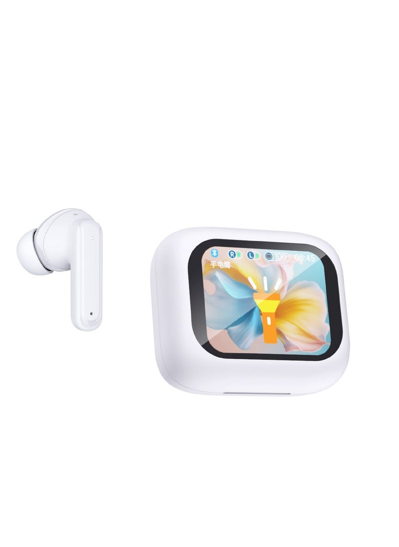 Generic Wireless Earbuds, Bluetooth 5.4 Headphones HiFi Stereo, Bluetooth Earbuds with ENC Noise Cancelling Mic, IP7 Waterproof in Ear Earphones, 48H, LED Display Ear buds for Pad Workout Sports, Suitable for Apple, Samsung, Huawei, etc.(White)  - Image 1