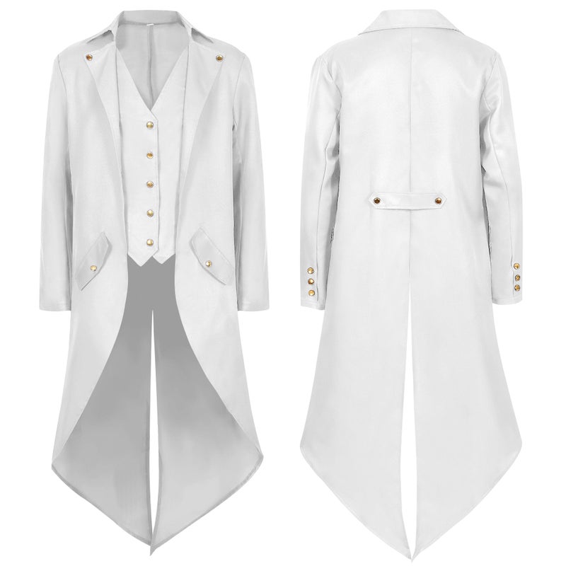 زي حفلة كوسبلاي عتيق ستيمبانك مع ذيل طائر أبيض - Image 1