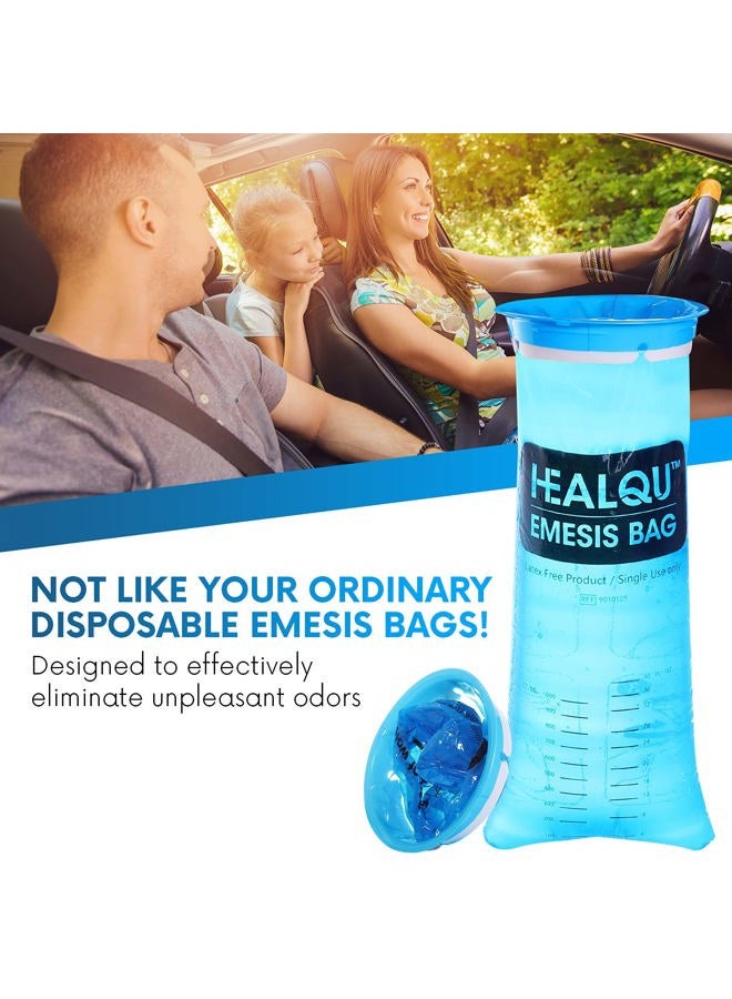 HEALQU Hospital Vomit Bags - 24 Pack 1000ml Car Throw Up Bag - for Airsick Travel & Motion Sickness - Leak Resistant Medical Grade Puke Bag - Disposable Barf Bags Throw Up, Nausea - Image 4