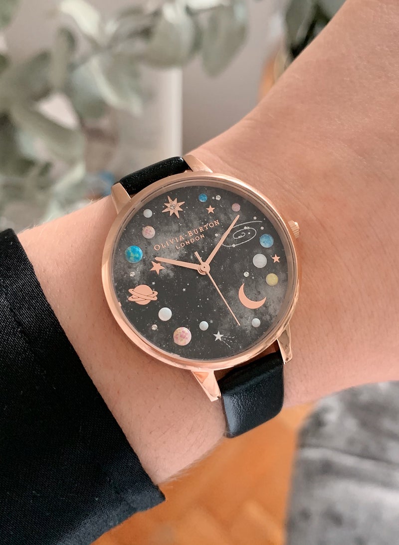 OLIVIA BURTON Women's Analog Round Shape Leather Wrist Watch OB16GD83 - 34 Mm - Image 3