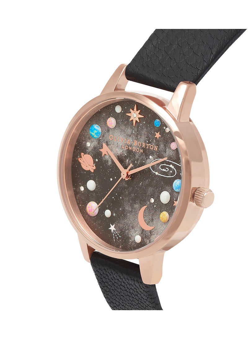 OLIVIA BURTON Women's Analog Round Shape Leather Wrist Watch OB16GD83 - 34 Mm - Image 2